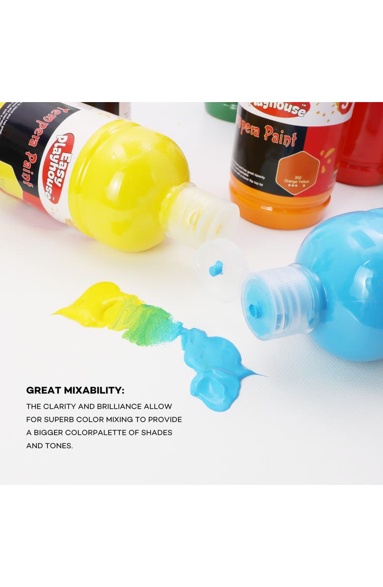 Easy Playhouse 10 Pack 16oz Washable Tempera Paints, Alternate, color, Multicolored