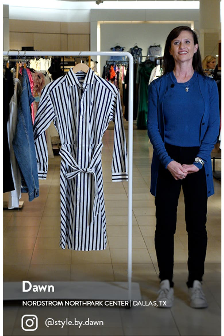 Stripe Long Sleeve Cotton Shirtdress video
