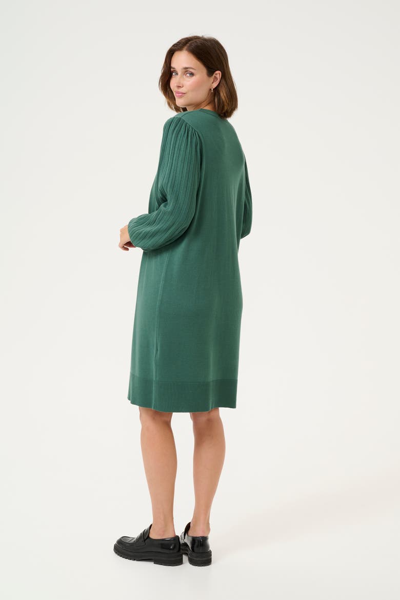 Kalone Knit Round Neck Knee Length Dress, Alternate, color, Garden Topiary