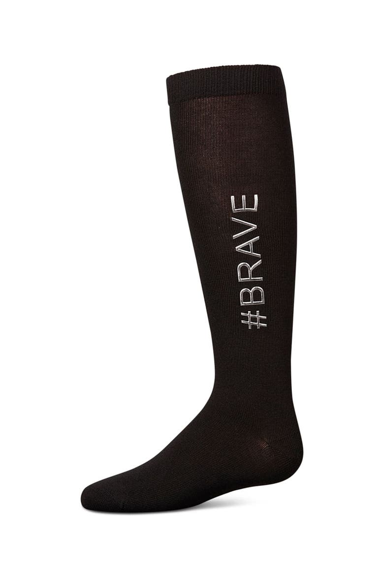 #BEBRAVE Knee High Socks, Main, color, Black