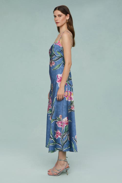 Amur Delilah Midi Dress In Blue