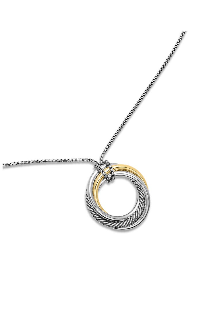 Crossover Hoop Pendant Necklace, Alternate, color, SILVER