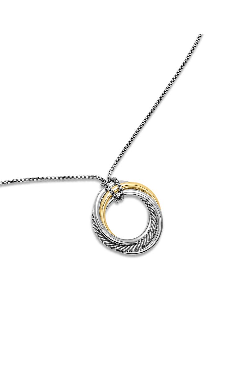 David Yurman Crossover Hoop Pendant Necklace, Alternate, color, Silver
