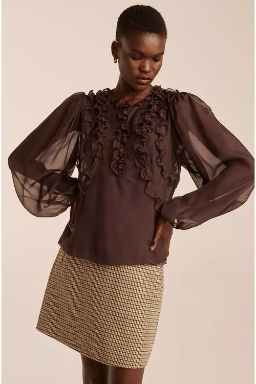 REBECCA TAYLOR REBECCA TAYLOR TOP WITH RUFFLES