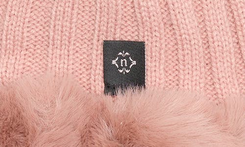 Nanette Lepore Oversize Faux Fur Trim Beanie In Pink