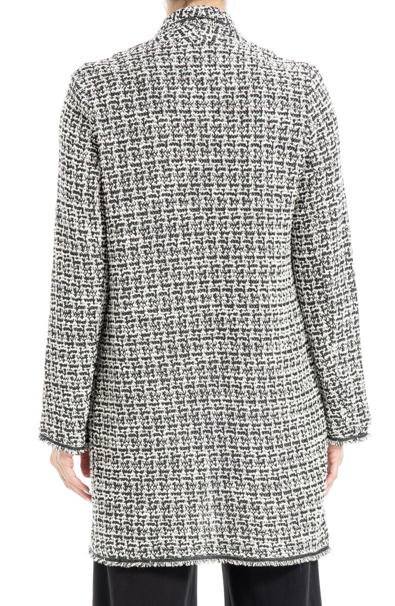 MAX STUDIO Tweed Longline Jacket, Alternate, color, Black/ Cream Tweed