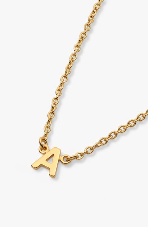 Inez Initial Necklace -  18K Gold Plated Silver