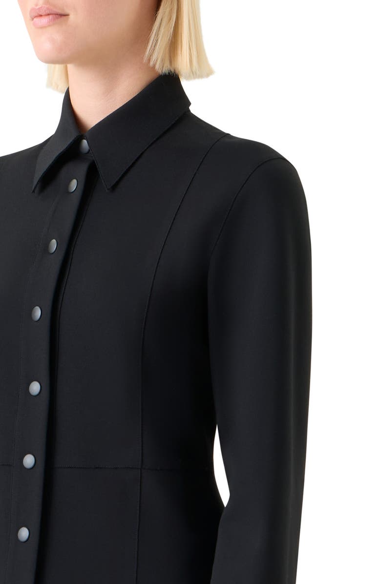 Akris punto Snap Placket Long Sleeve Shirt, Alternate, color, Black