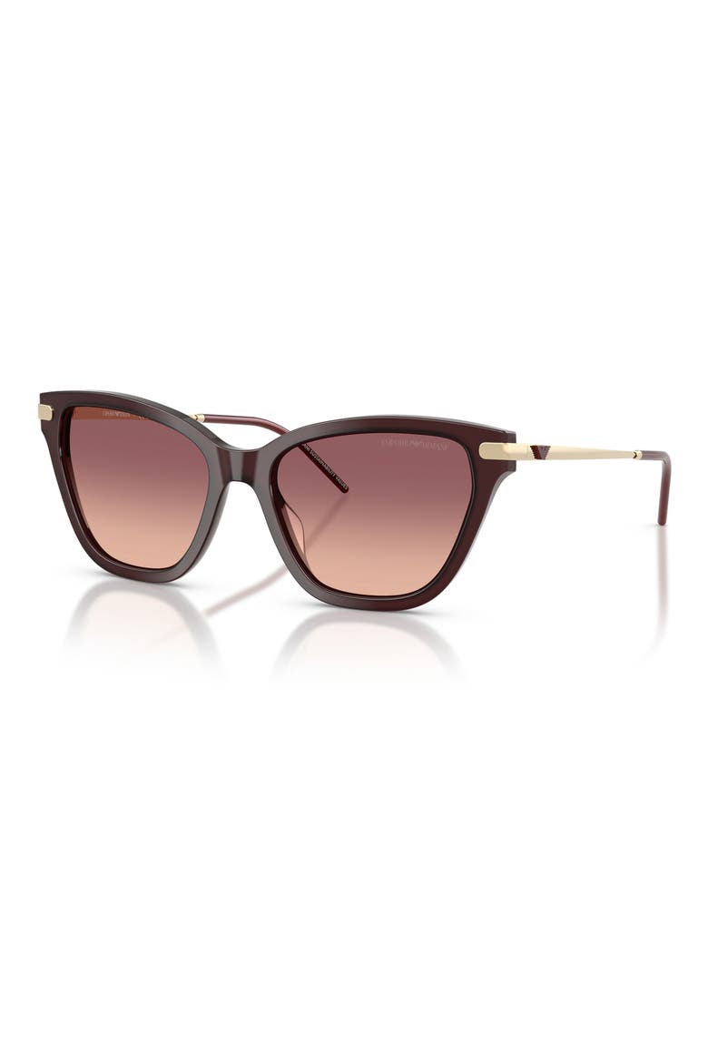 56mm Gradient Cat Eye Sunglasses, Alternate, color, OPAL BORDEAUX / PINK VIOLET
