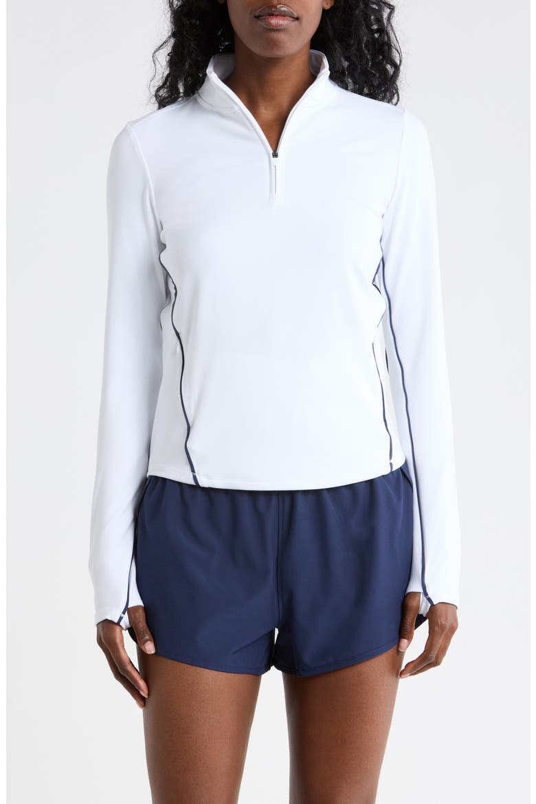 Tennis Interlock Half Zip Pullover, Main, color, WHITE