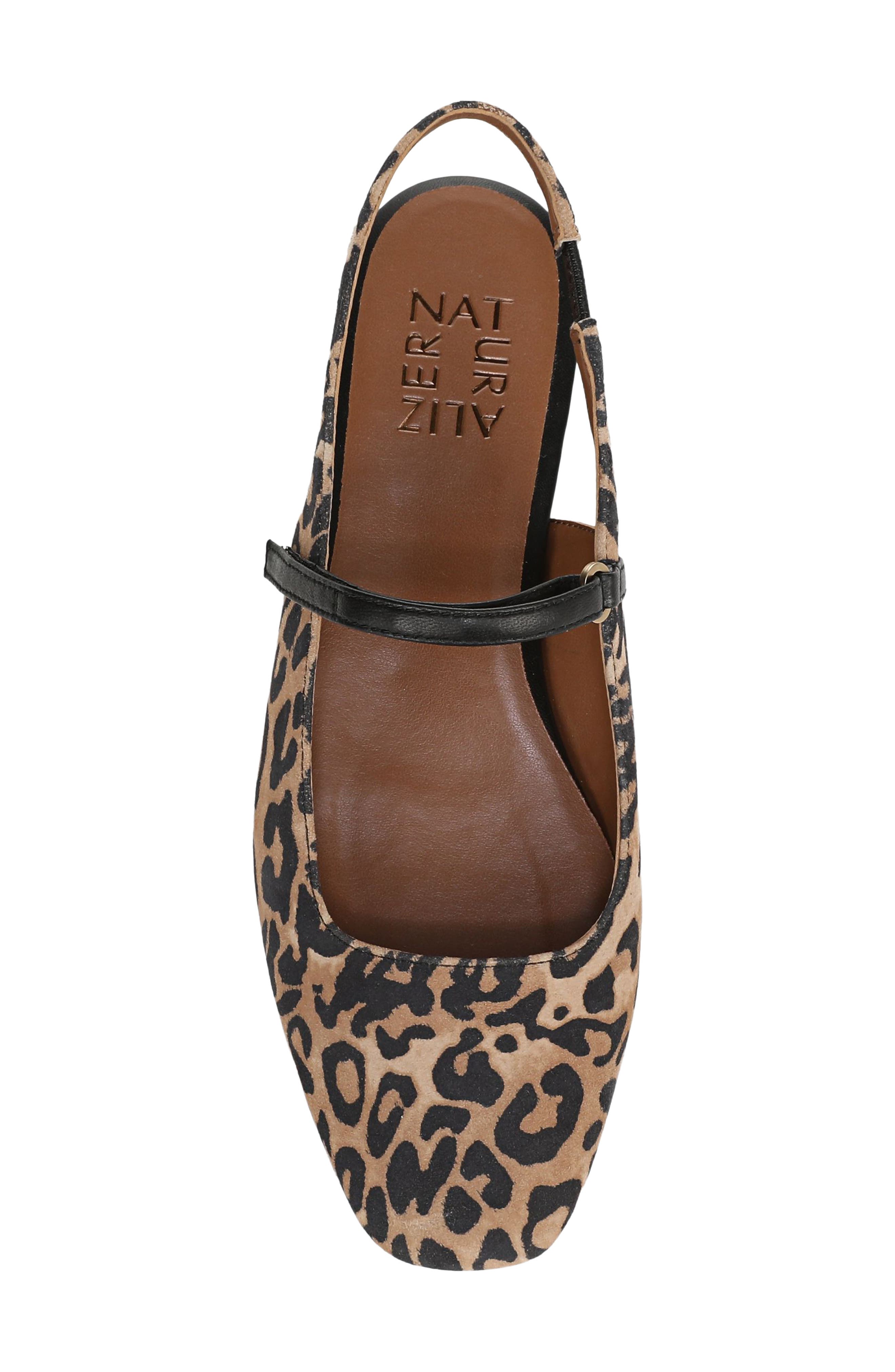 Naturalizer Connie Slingback Mary Jane Flat, Alternate, color, Leopard Print