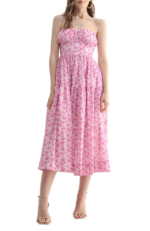 Strapless Corset Midi Dress