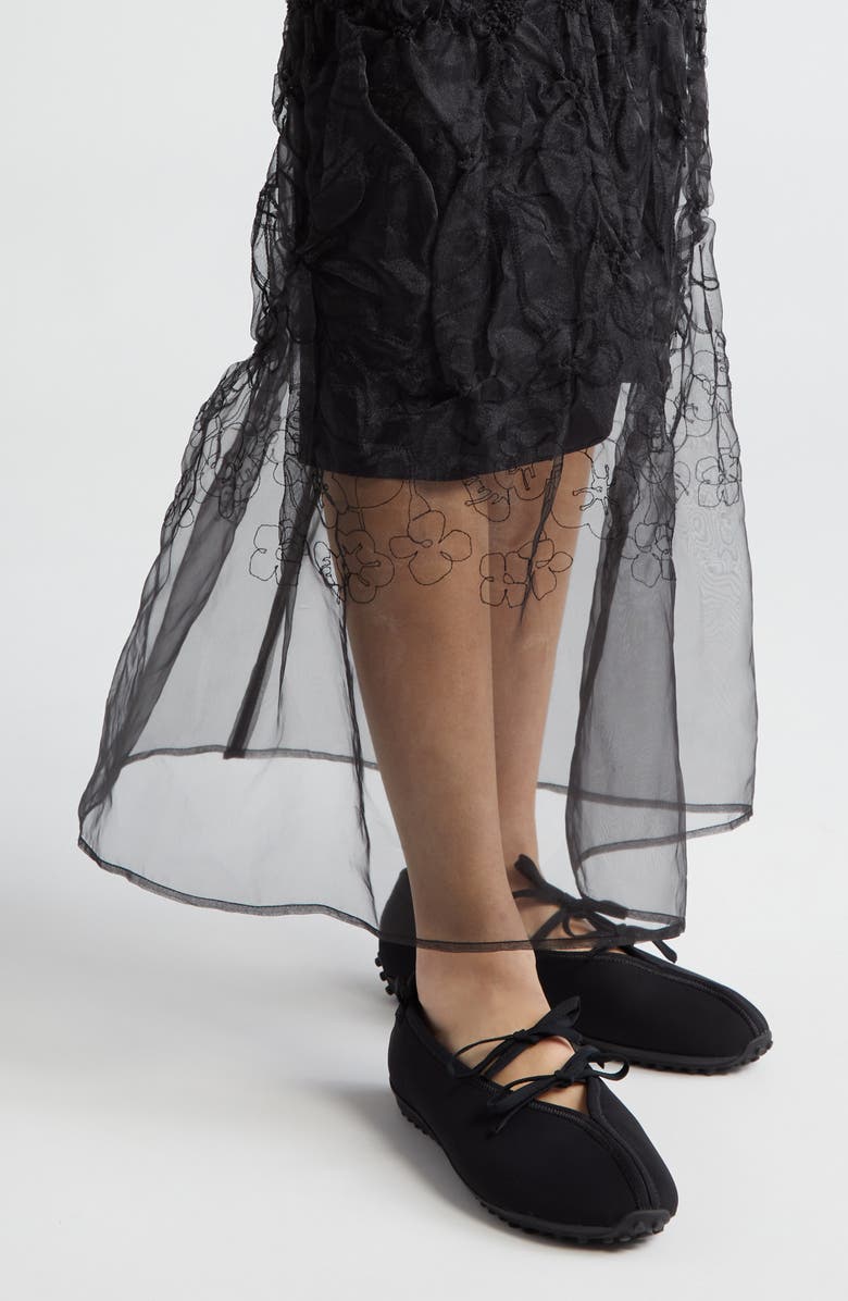 Cecilie Bahnsen Floral Embroidered Smocked Organza Skirt, Alternate, color,