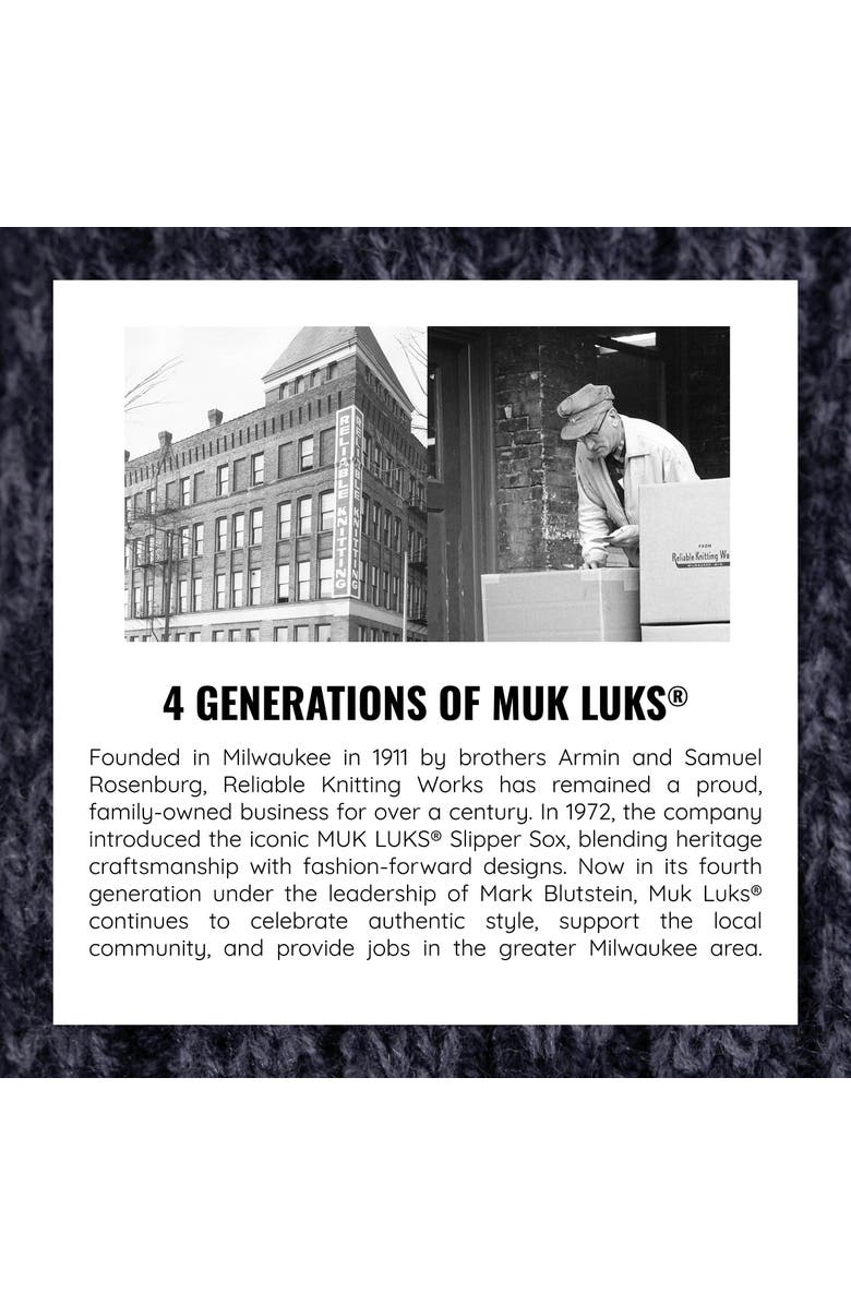 MUK LUKS Heat Retainer Hike Crew Socks 3 Pair Pack, Alternate, color, Black/Grey