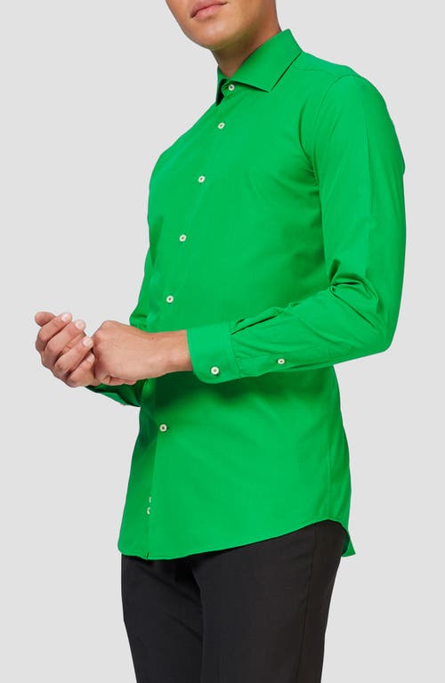 Opposuits Evergreen Solid Cotton Blend Button-up Shirt In Green