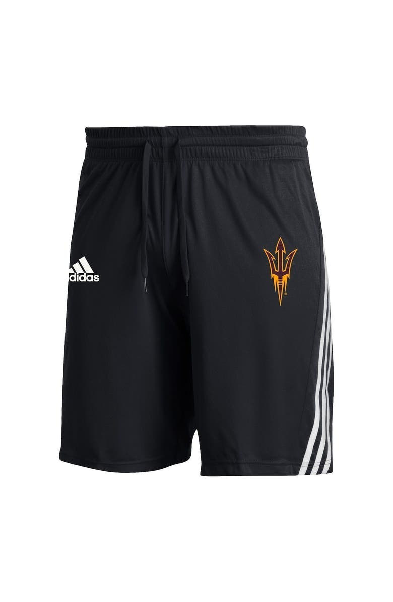 adidas Men's adidas Black Arizona State Sun Devils AEROREADY Three-Stripe Knit Shorts, Alternate, color,