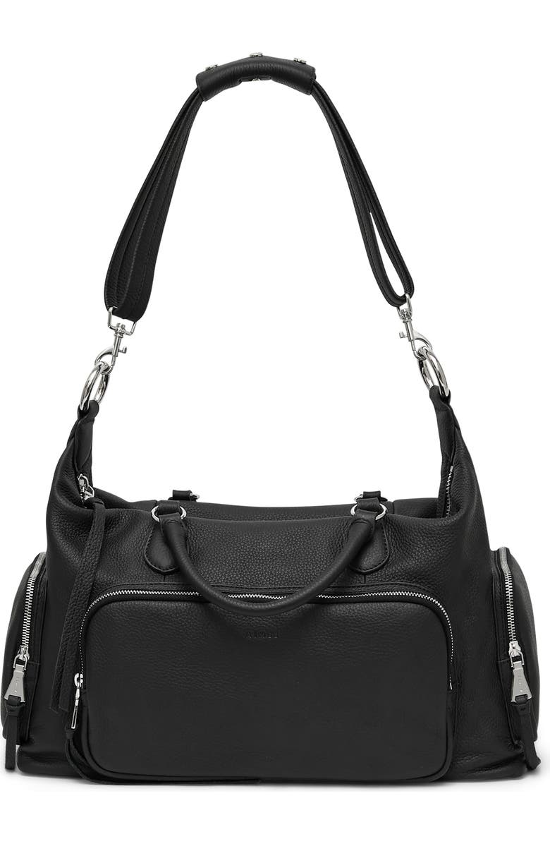 AIMEE Away We Go Leather Duffle Bag, Alternate, color, Black
