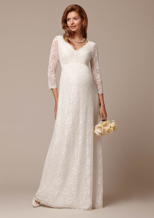 Tiffany Rose Maternity Chloe Lace Maternity Wedding Gown In White