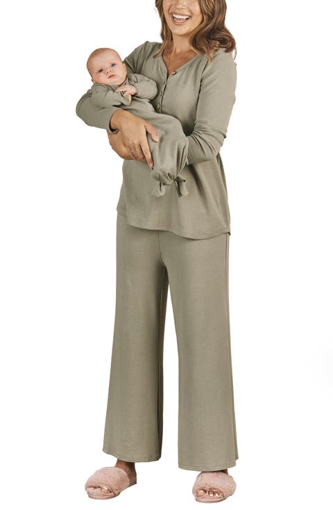 Maternity Sleepwear Latched Mama Winter Nights Long Sleeve Nursing