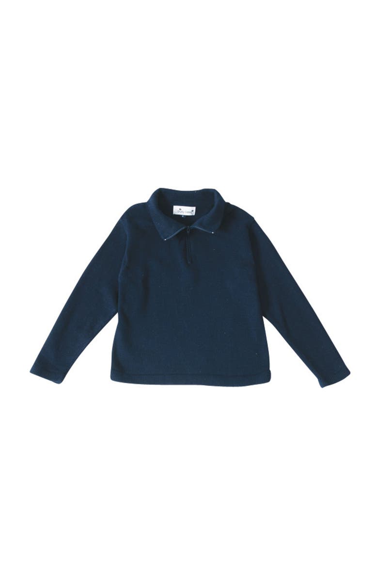Busy Bees Cotton Zip Sweater, Main, color, Navy