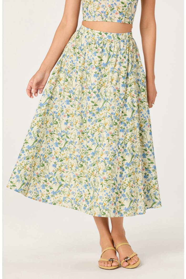 Wylda Floral Print Maxi Skirt, Main, color, BLUE GREEN MULTI FLORAL
