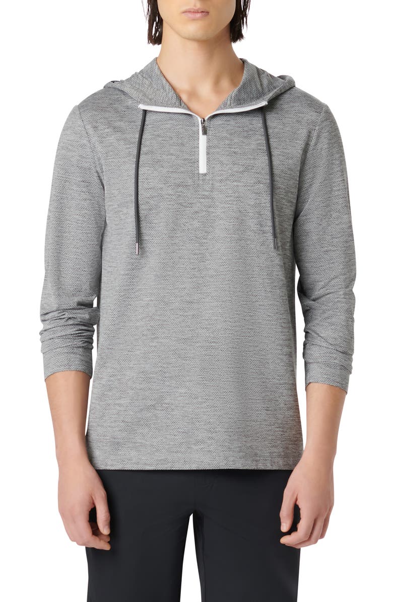 Bugatchi Quarter Zip Performance Hoodie, Main, color, 