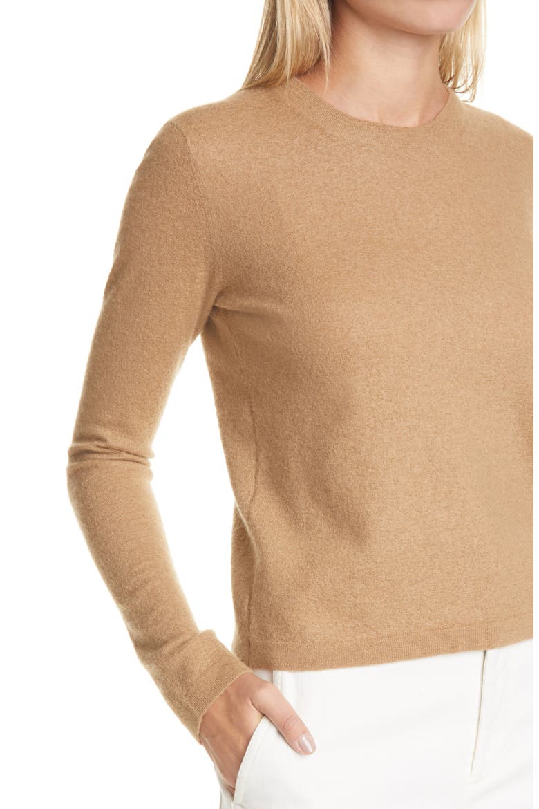 Camuto Cashmere Crewneck Sweater, Alternate, color, LT BRONZE