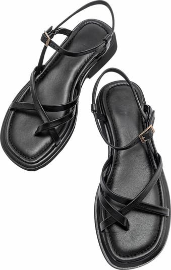 Antas Strappy Leather Flat Sandals
