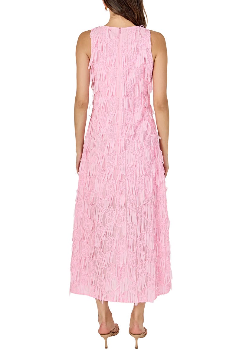 Texture Fringe Sleeveless Maxi Dress, Alternate, color, PINK