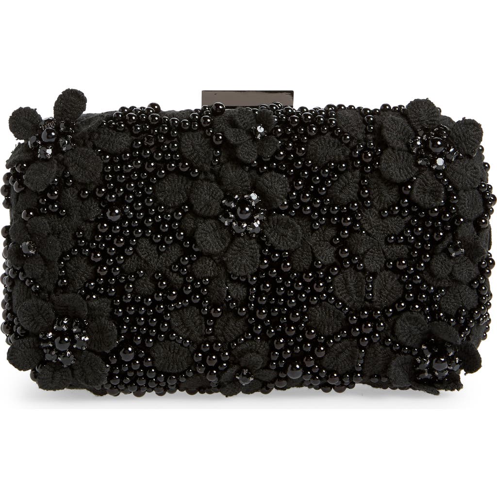 Olga Berg Beth Bead & Crystal Clutch in Black  product
