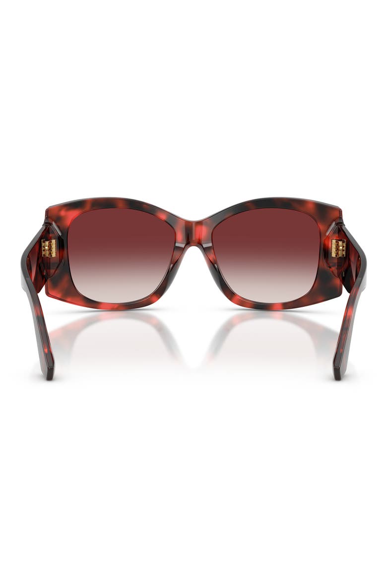 54mm Gradient Butterfly Sunglasses, Alternate, color, RED HAVANA / DARK BRANDY