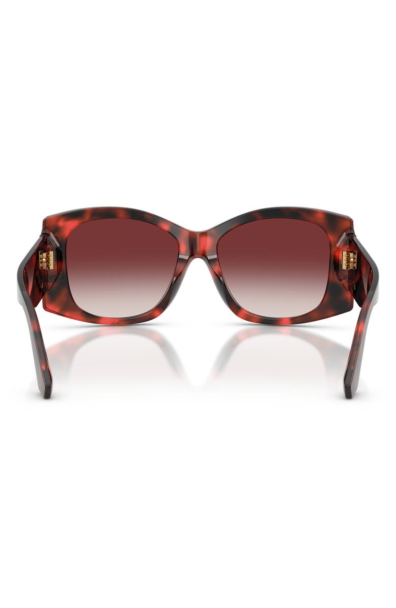 Dolce&Gabbana 54mm Gradient Butterfly Sunglasses, Alternate, color, Red Havana / Dark Brandy