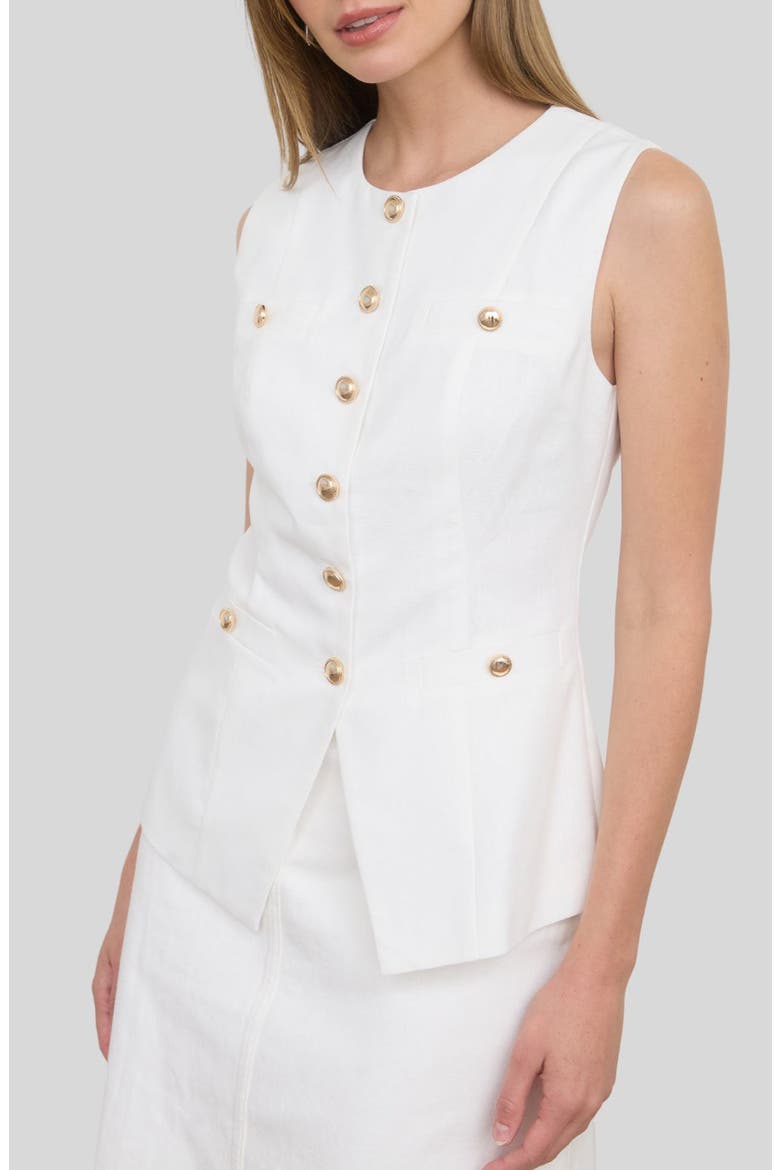 Button Up Vest, Alternate, color, IVORY