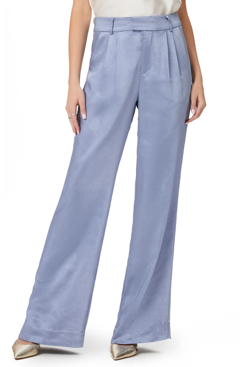 Elyana High Waist Satin Trousers, Main, color, ICD SLATE