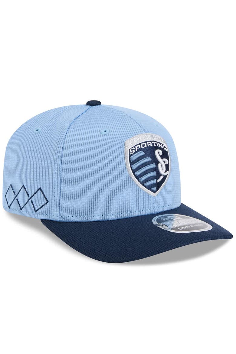 Men's New Era  Sky Blue/Navy Sporting Kansas City 2025 Jersey Hook 9SEVENTY Stretch-Snap Hat, Main, color, Light Blue