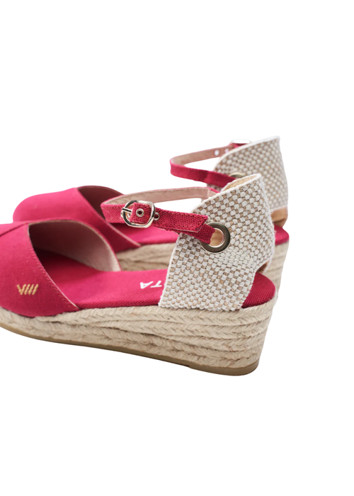 Viscata Formiga Canvas Wedges Limited Edition In Cherry