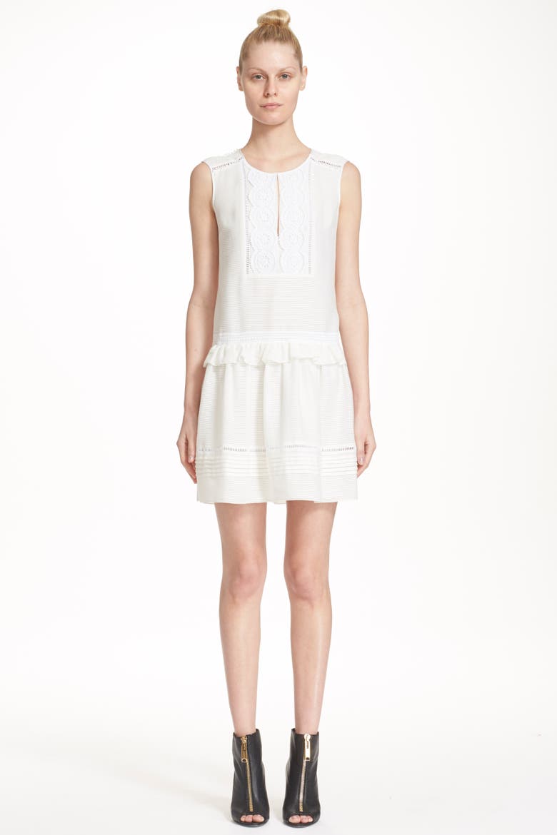 Nanette Sleeveless Drop Waist Dress, Alternate, color, WHITE