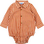 RuggedButts Baby Boys Long Sleeve Button Down Bodysuit