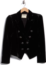 L'AGENCE Bethany Velvet Structured Blazer
