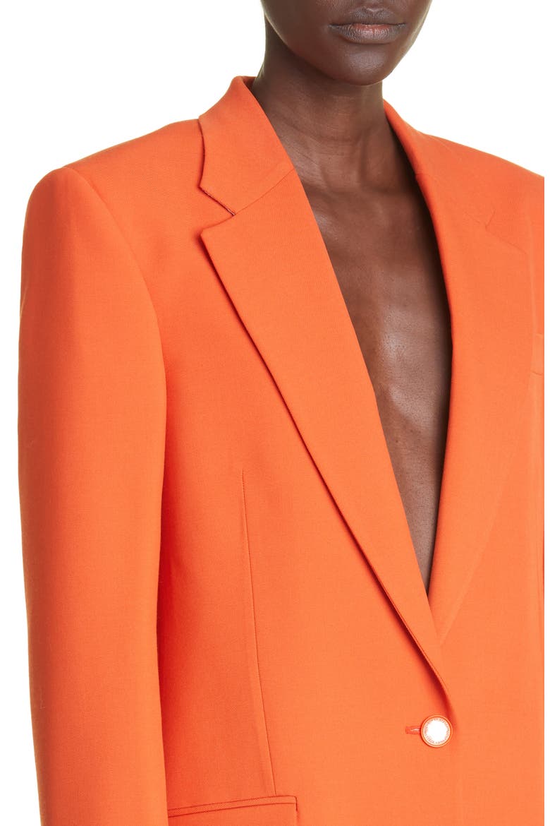 Twill Blazer, Alternate, color, 7510 TANGERINE