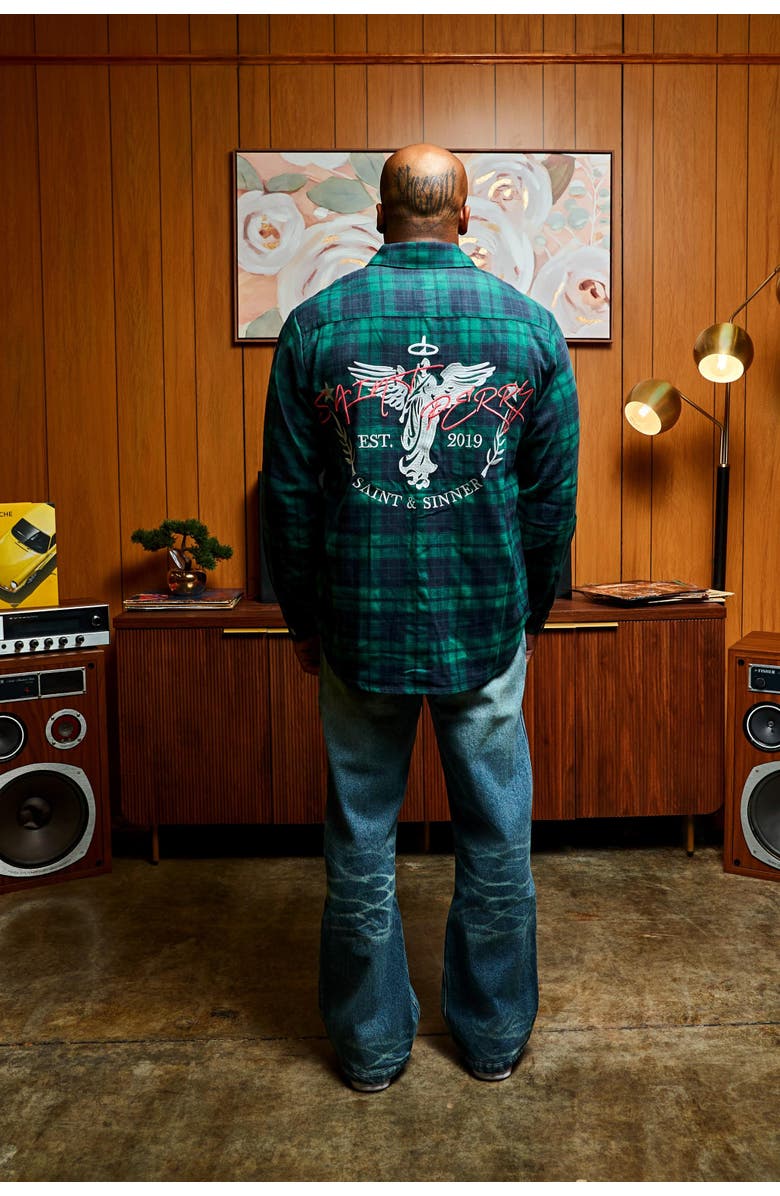 SAINT PERRY Odell Flannel Shirt, Alternate, color, Plaid