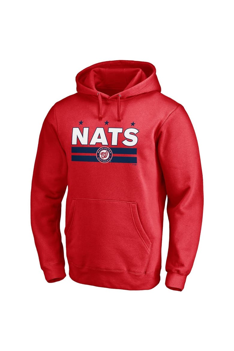Men's Fanatics Branded Red Washington Nationals Nats Flag Hometown Fitted Pullover Hoodie, Alternate, color, Red