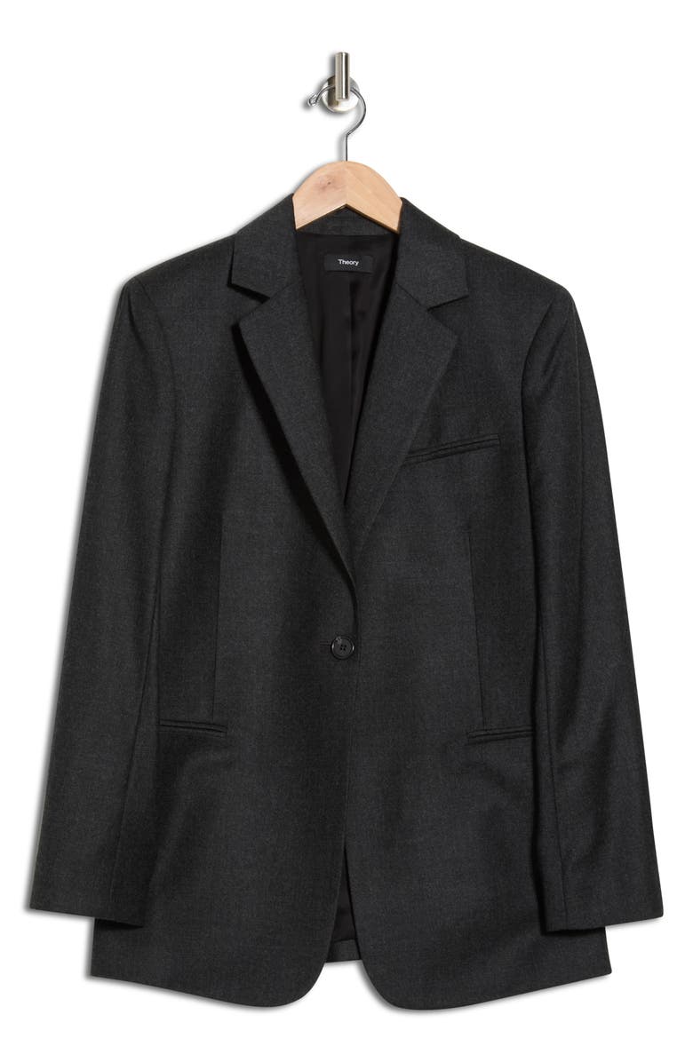 Theory Sleek Virgin Wool Blazer, Alternate, color, New Charcoal Melange