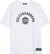 Dolce&Gabbana Logo Crest Embroidered Cotton T-Shirt