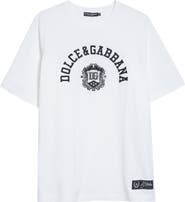 Dolce&Gabbana Logo Crest Embroidered Cotton T-Shirt