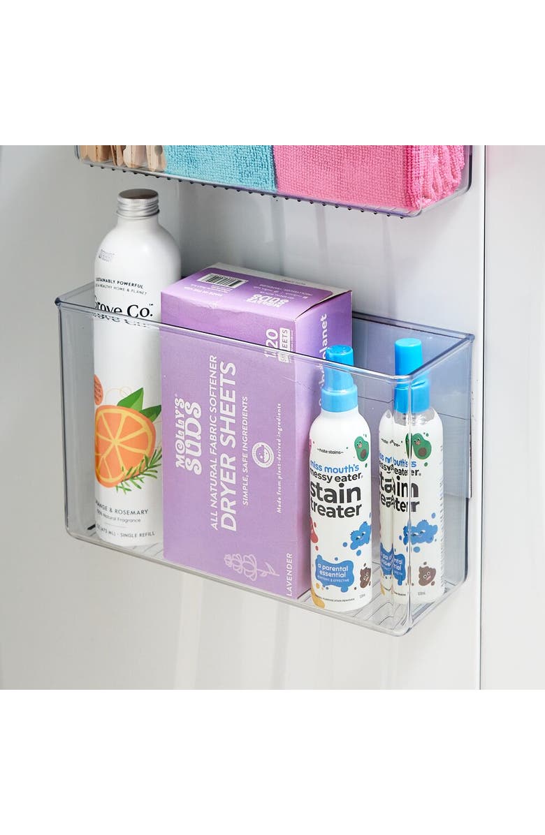 iDesign Magnetic Organizer Bins for Laundry Room - Set of 4 - Clear, Alternate, color, Clear/Marshmallow