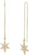 AllSaints Faux Pearl Star Threader Drop Earrings