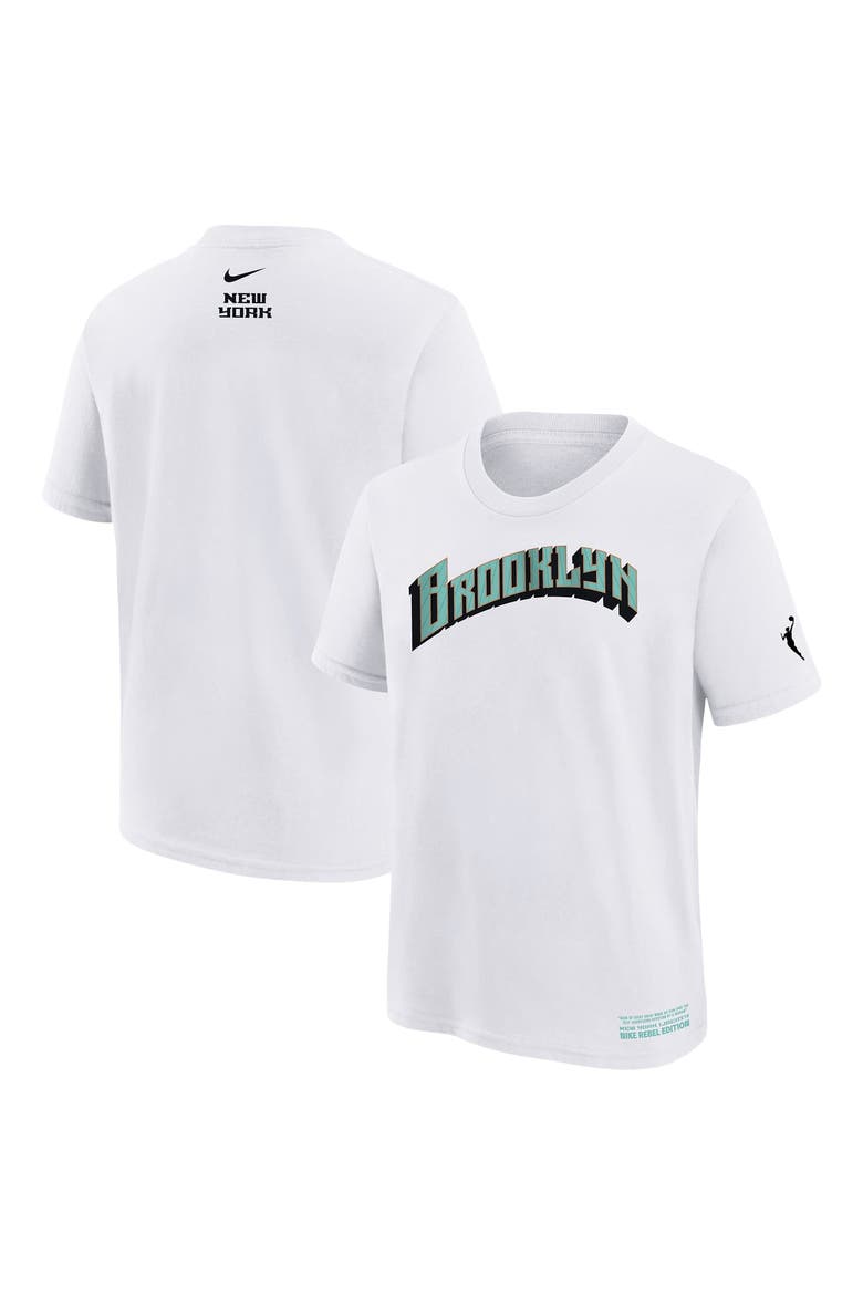 Youth Nike  White New York Liberty Rebel Edition T-Shirt, Main, color, White