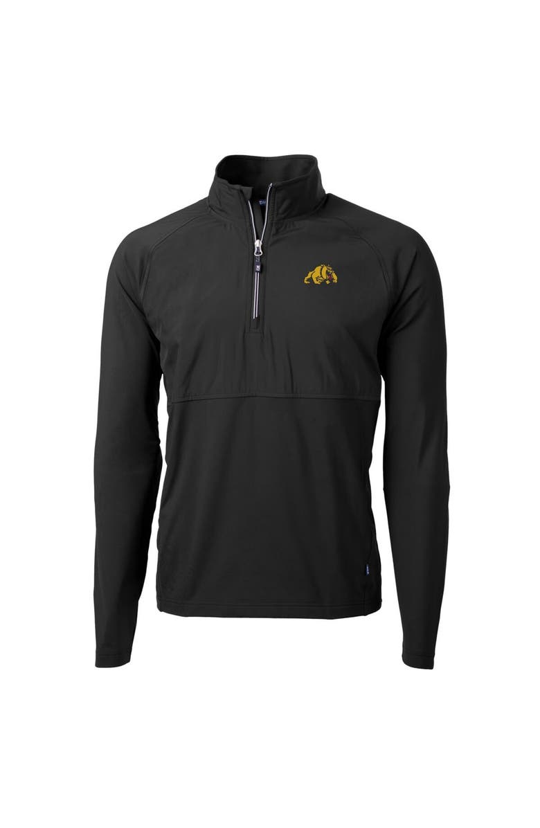 Cutter & Buck Men's Cutter & Buck Black Bowie State Bulldogs Adapt Eco Knit Hybrid Recycled Quarter-Zip Pullover Top, Main, color, Black