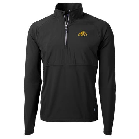 Men's Cutter & Buck Black Bowie State Bulldogs Adapt Eco Knit Hybrid Recycled Quarter-Zip Pullover Top